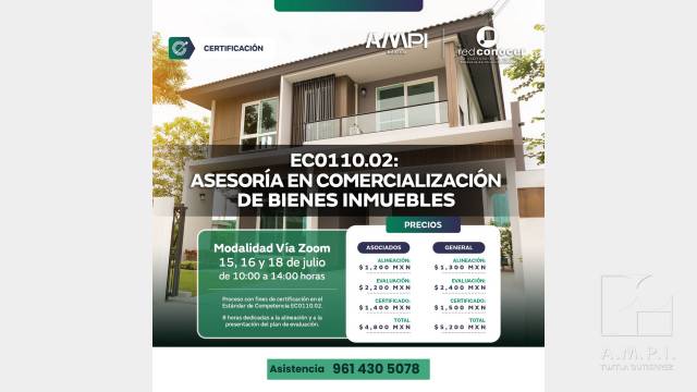 AMPI Tuxtla EC0110.02 Asesoría en Comercialización de Bienes Raíces